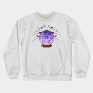 Roll for Your Fate - Polyhedral Dice Crystal Ball Crewneck Sweatshirt